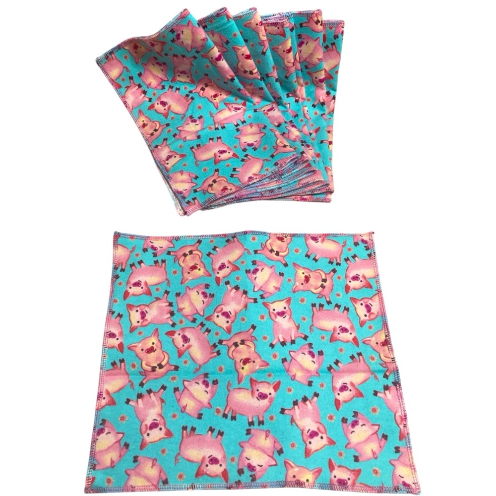 Handmade Pig Towels -Set of 8